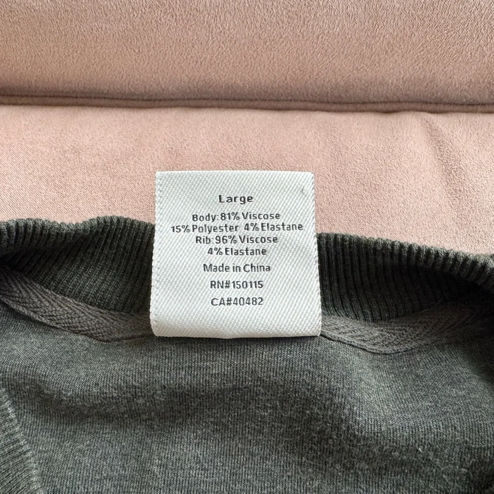Varley Lowry Sweat doublesoft sweatshirt olive marl green like new large - Picture 8 of 14